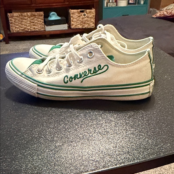 Converse All-Star White and Green Sneakers - Picture 3 of 6